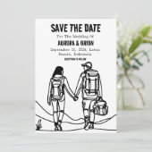 Camping Hochzeit speichern Sie die Datumskarten Einladung (Stehend Vorderseite)