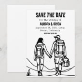 Camping Hochzeit speichern Sie die Datumskarten Einladung (Vorne/Hinten)