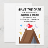 Camping Hochzeit speichern Sie die Datumskarten Einladung (Vorne/Hinten)