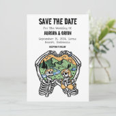 Camping Hochzeit speichern Sie die Datumskarten Einladung (Stehend Vorderseite)