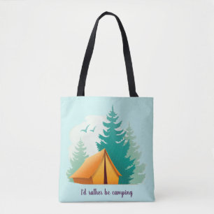 Camping Holz Zelt Outdoor Design Tote Tasche