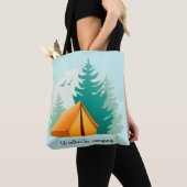 Camping Holz Zelt Outdoor Design Tote Tasche (Von Nahem)