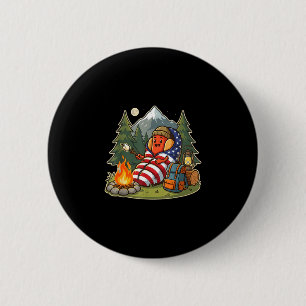 Camping-Hund lustiger Camping-Hotdog-Wurst-Camper Button
