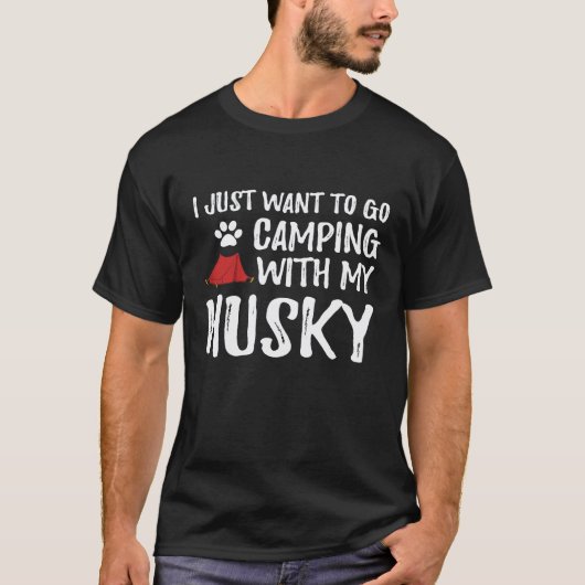 Camping Husky für lustige Hundemutter oder Hundeva T-Shirt (Vorderseite)