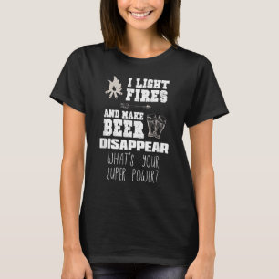 Camping I Lichtbänder und Bier verschwinden T-Shirt