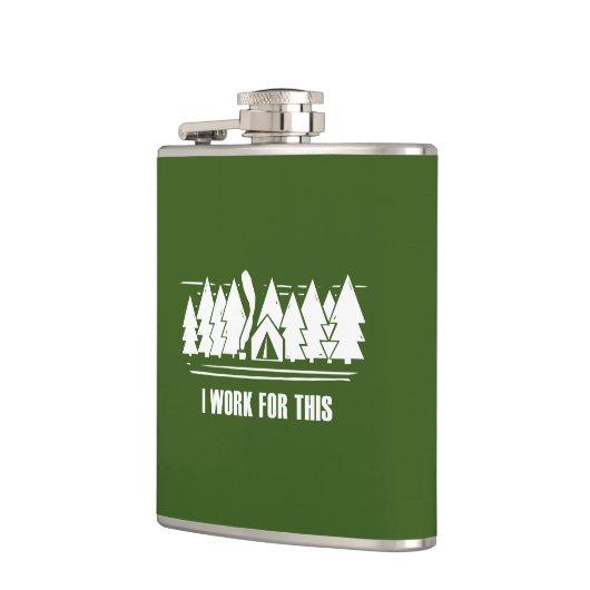 Camping, ich arbeite dafür flachmann (Links)