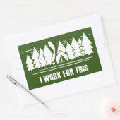 Camping, ich arbeite dafür rechteckiger aufkleber (Umschlag)