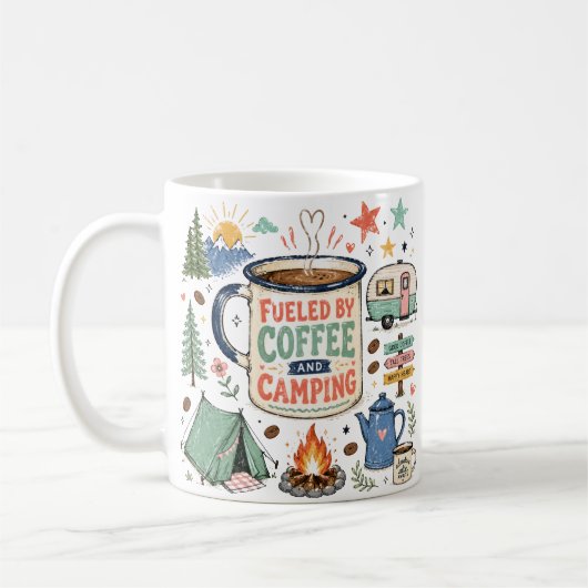 Camping-Illustration Kaffeetasse (Links)