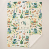 Camping Illustriertes Muster Monogramm Sherpadecke (Vorderseite)
