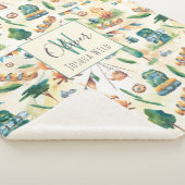 Camping Illustriertes Muster Monogramm Sherpadecke (3/4)