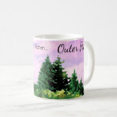 Camping im Freien Aquarellwald Sonnenuntergänge Kaffeetasse (VorderseiteRechts)