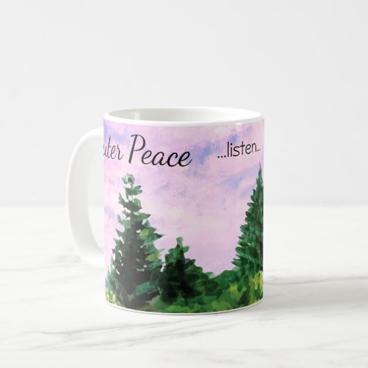 Camping im Freien Aquarellwald Sonnenuntergänge Kaffeetasse (Vorderseite Links)