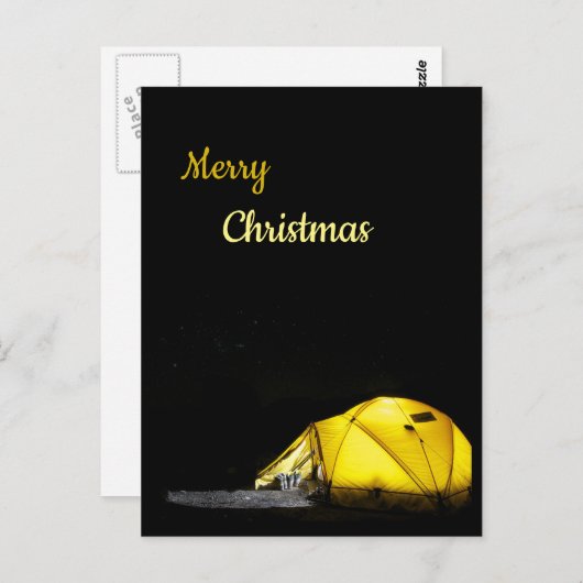 Camping, im Freien begehbar Weihnachten Postkarte (Vorne/Hinten)