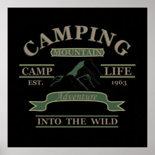 Camping im Freien Camper-Leben Poster
