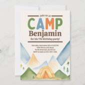 Camping im Freien Geburtstagsparty Einladung (Vorderseite)