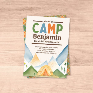 Camping im Freien Geburtstagsparty Einladung