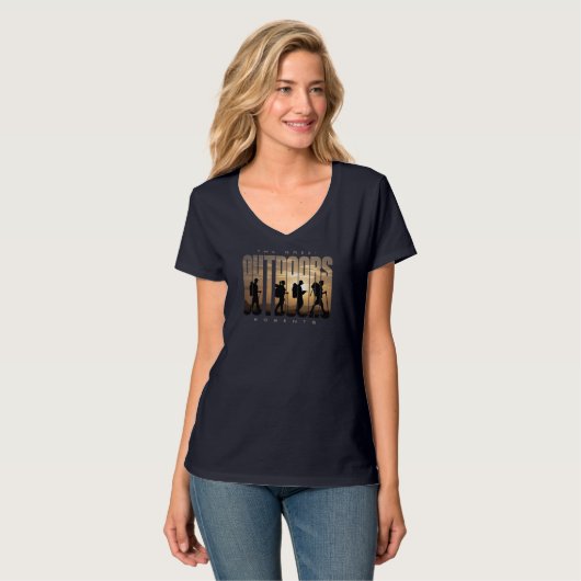 Camping im Freien | Women's V-Neck T-Shirt (Vorderseite Vollansicht)