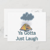 Camping im Regen Postkarte (Vorne/Hinten)