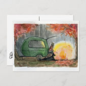 Camping im Wald. Postkarte (Vorne/Hinten)