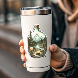 Camping In A Bottle Aufkleber | Die-Cut Aufkleber