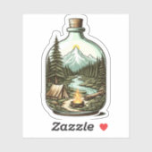 Camping In A Bottle Sticker | Die-Cut Sticker (Blatt)