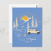 Camping in den Bergen Van Life Postkarte (Vorne/Hinten)