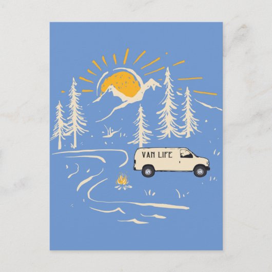 Camping in den Bergen Van Life Postkarte (Vorderseite)