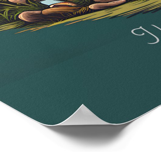 Camping in den Felsgebirgen Textkunst hinzufügen Poster (Ecke)