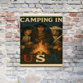 Camping in den USA 4. Juli Poster