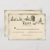 Camping in den Wäldern Hochzeitskarten für RSVP (Vorne/Hinten)