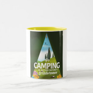 Camping in der Wildnis der Mutter Zweifarbige Tasse