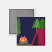 Camping in einem Zelt Magnet (Vorderseite/Rückseite)