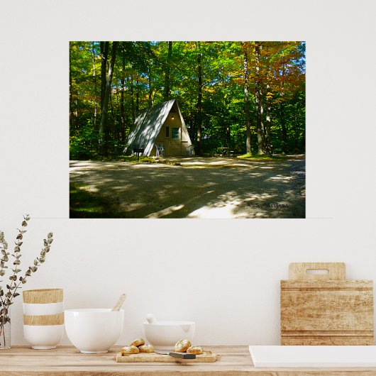 Camping in einer A-Frame-Kabine Poster (Küche)