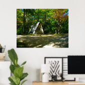 Camping in einer A-Frame-Kabine Poster (Heimbüro)