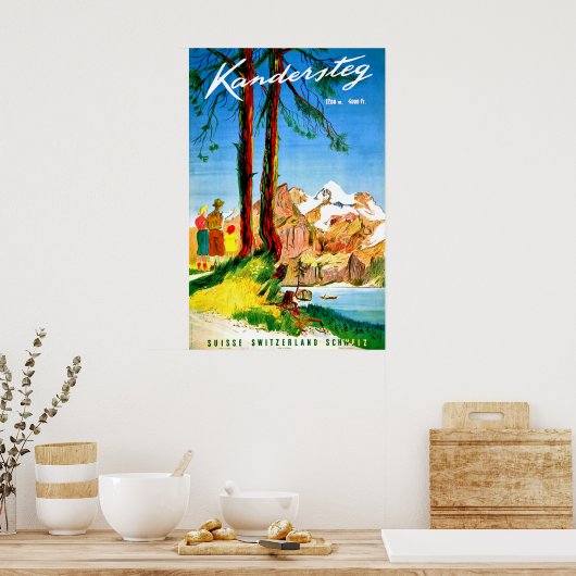 Camping in Kandersteg, Schweiz Poster (Küche)