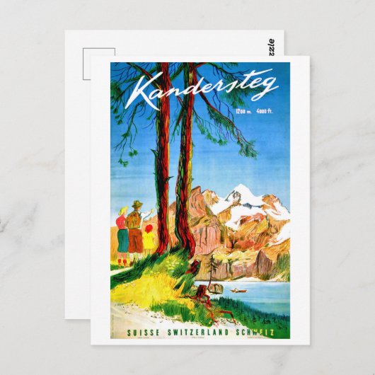 Camping in Kandersteg, Schweiz Postkarte (Vorne/Hinten)