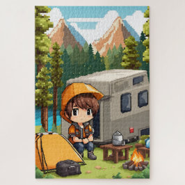 Camping in Pixel Art Puzzle