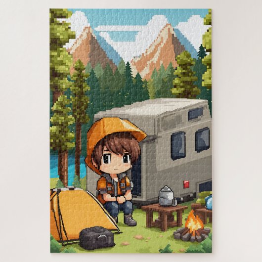 Camping in Pixel Art Puzzle (Vertikal)
