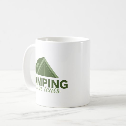 Camping in Zehnteln Kaffeetasse (Vorderseite Links)
