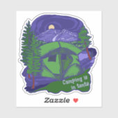 Camping in Zelten Aufkleber (Blatt)