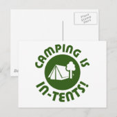 Camping in Zelten Postkarte (Vorne/Hinten)