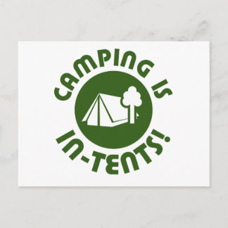 Camping in Zelten Postkarte