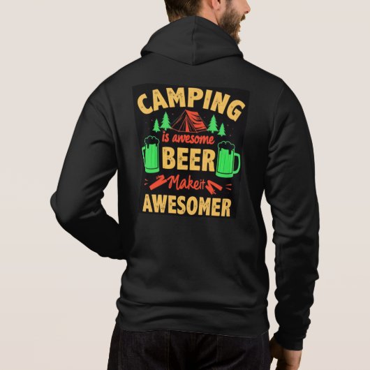 Camping is Awesome Beer Make it Awesomer-67688 Hoodie (Rückseite)