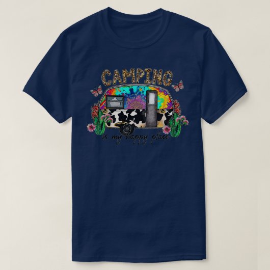 Camping Is My Happy Place Camping Van Cactus Weste T-Shirt (Design vorne)
