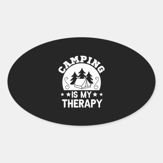 Camping is my therapy ovaler aufkleber (Vorderseite)