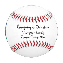 Camping is Our Jam Tent and Mountains in Jar Baseball