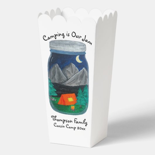 Camping is Our Jam Tent and Mountains in Jar Geschenkschachtel (Vorderseite)
