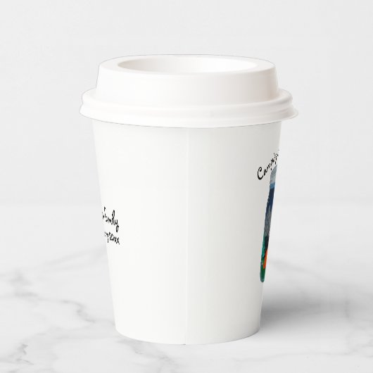 Camping is Our Jam Tent and Mountains in Jar Pappbecher (Rechts)