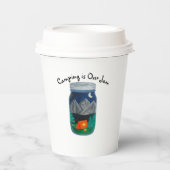 Camping is Our Jam Tent and Mountains in Jar Pappbecher (Vorderseite)