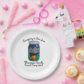 Camping is Our Jam Tent and Mountains in Jar Pappteller (Party)